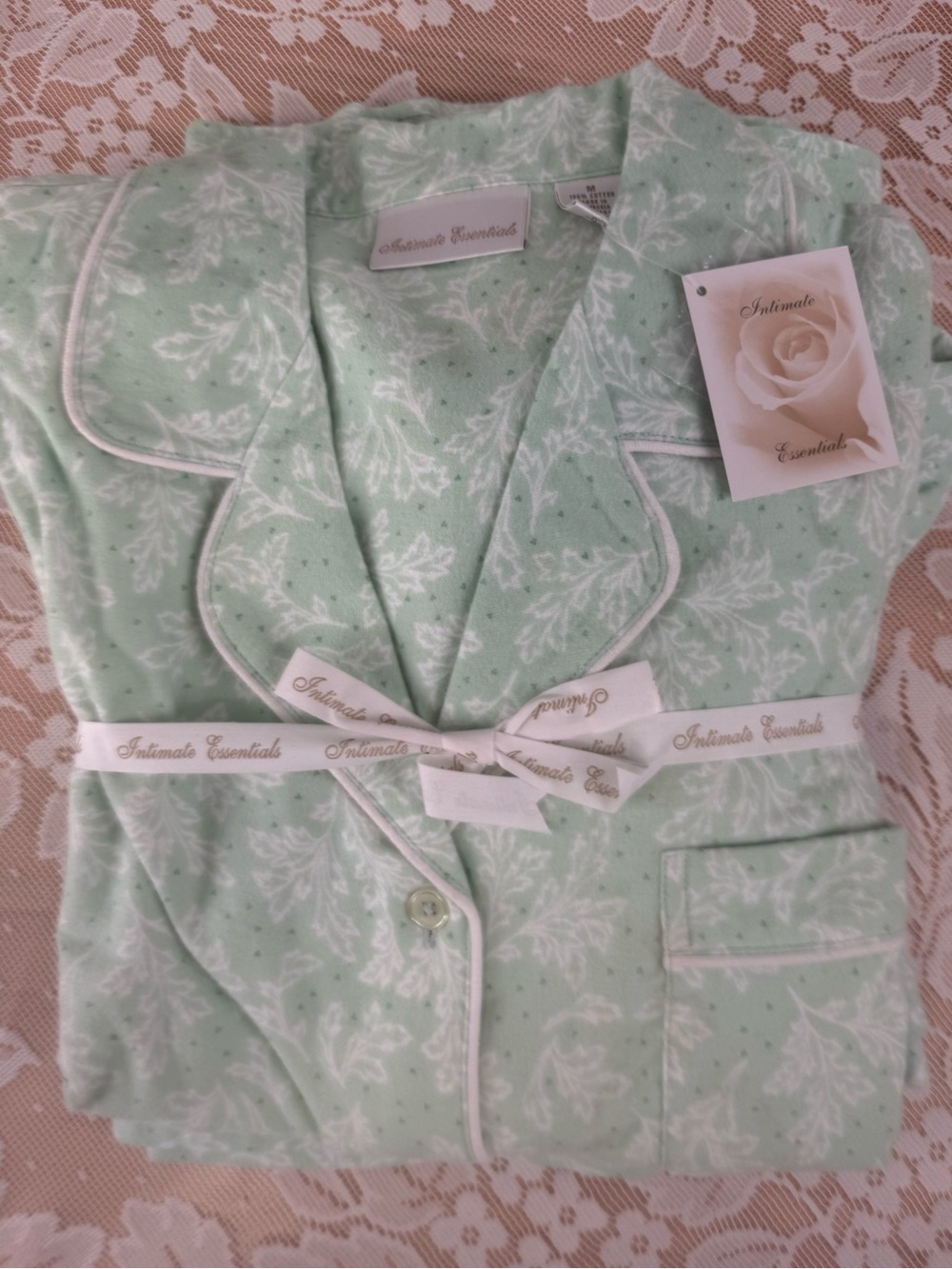 Y2K Intimate Essentials Cotton Pajama Set Medium NWT Botanical